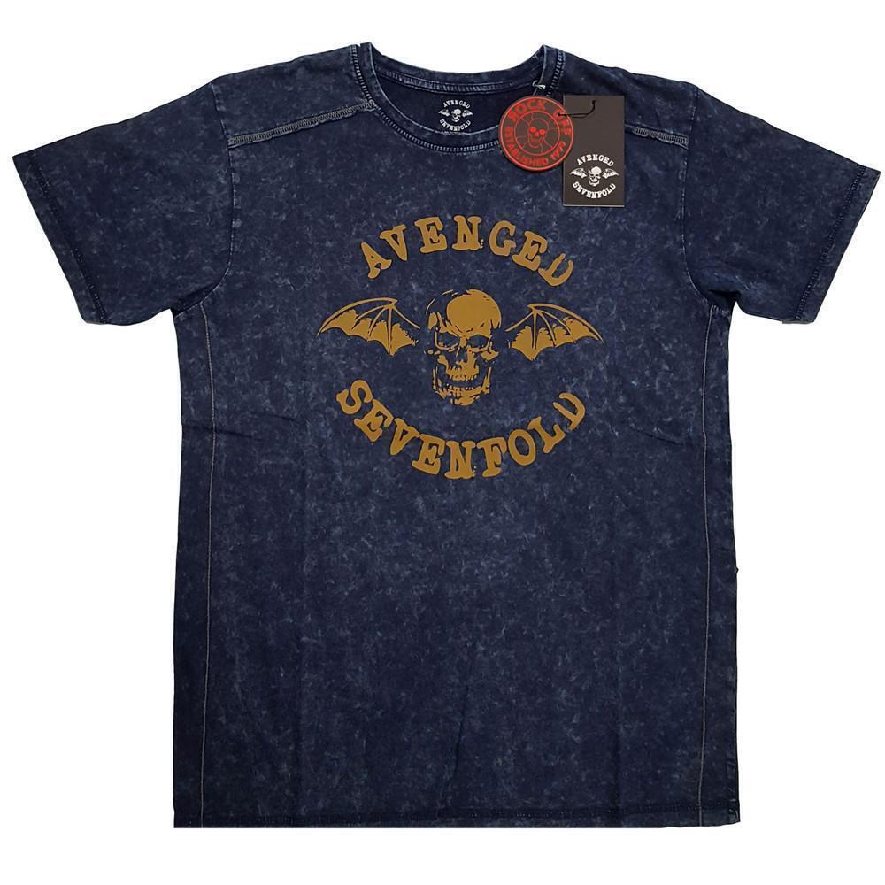 Avenged Sevenfold Unisex T Shirt Logo Wash Collection Navy